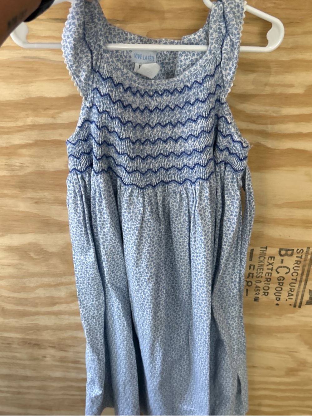 Girls' Light Blue Smocked Floral Sundress💕
